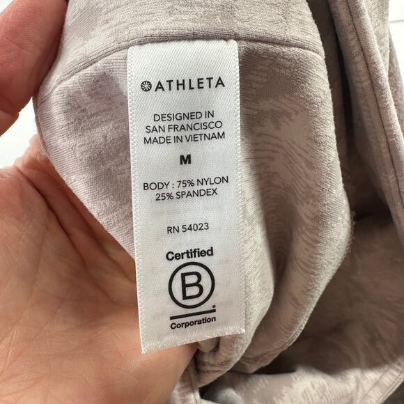 Athleta Leggings Womens Medium Pink Elation Textured Frosted Floral Yoga Pilates - Picture 5 of 11